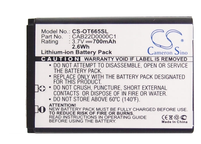 Replacement Battery for T-Mobile  Accord – Mobile, SmartPhone – 700mAh / 2.59Wh / 3.7V
