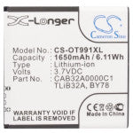Replacement Battery for Alcatel One Touch 6010 – Mobile, SmartPhone – 1650mAh / 6.11Wh / 3.7V