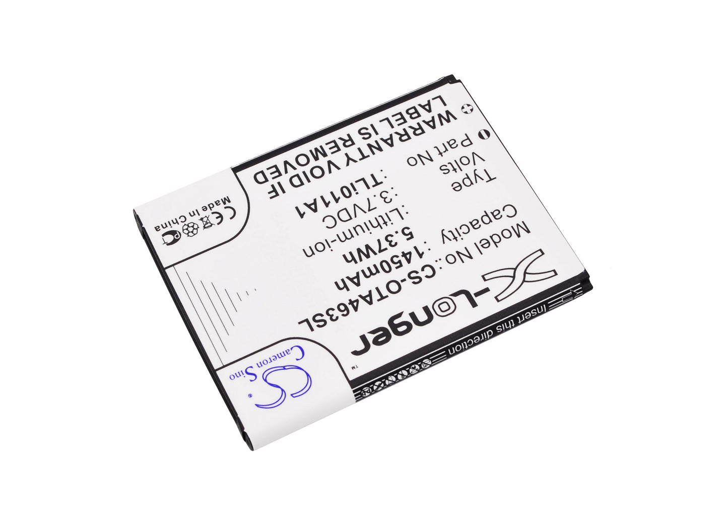 Replacement Battery for TRACFONE  A463 – Mobile, SmartPhone – 1450mAh / 5.37Wh / 3.7V