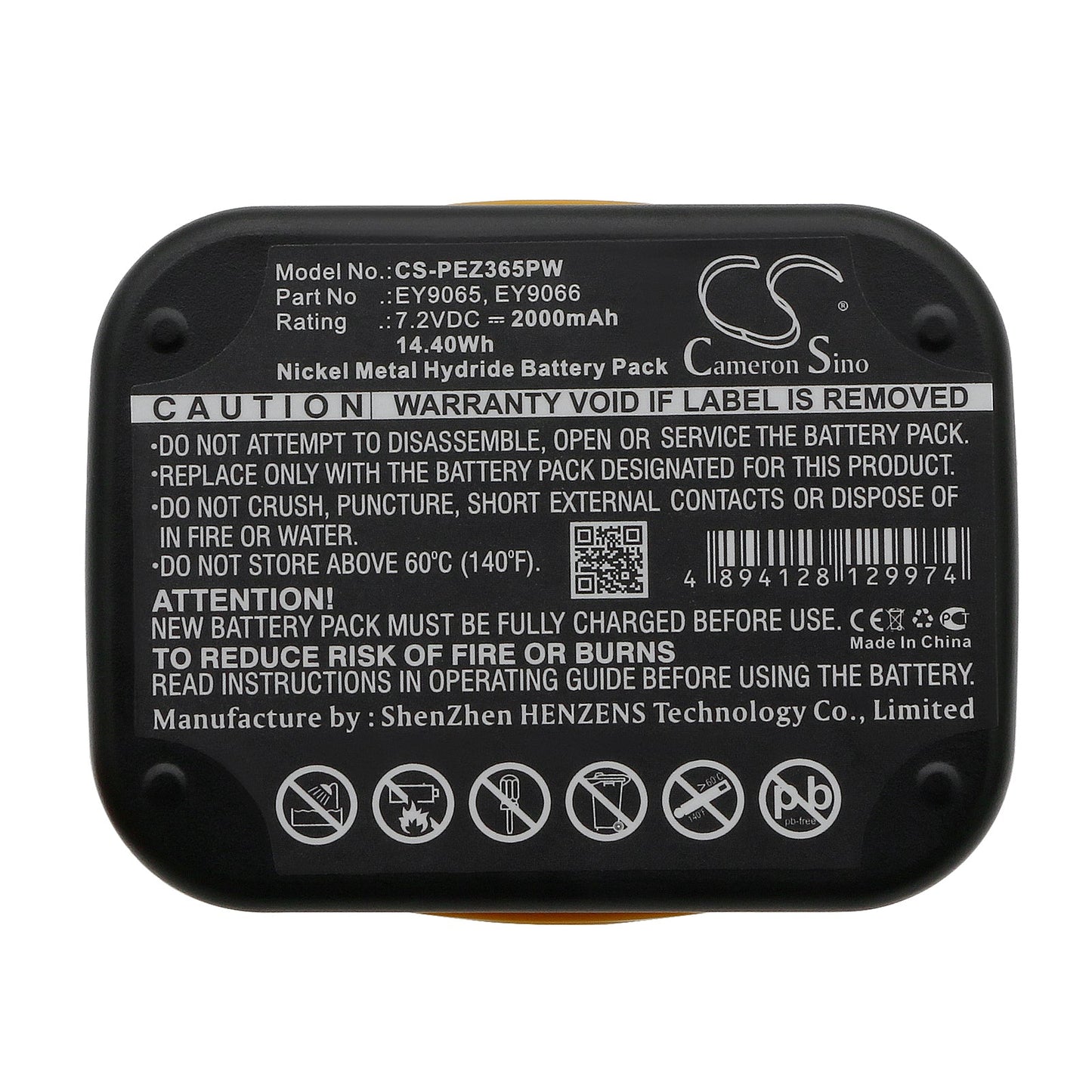 Replacement Battery for Panasonic  EY3653 – Power Tools – 2000mAh / 14.40Wh / 7.2V