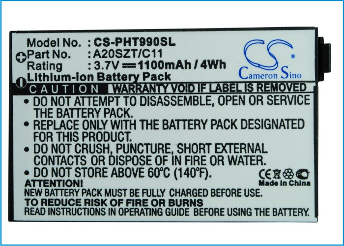 Replacement Battery for Philips 9@9T – Mobile, SmartPhone – 1100mAh / 3.7V