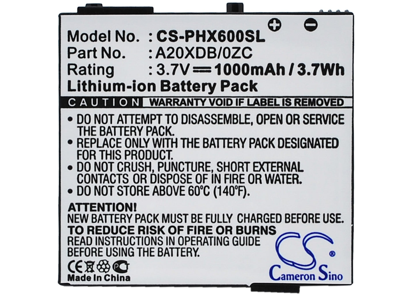 Replacement Battery for Philips Xenium X600 – Mobile, SmartPhone – 1000mAh / 3.7V