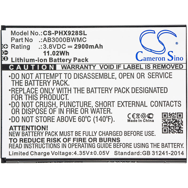 Replacement Battery for Philips Xenium i928 – Mobile, SmartPhone – 2900mAh / 11.02Wh / 3.8V