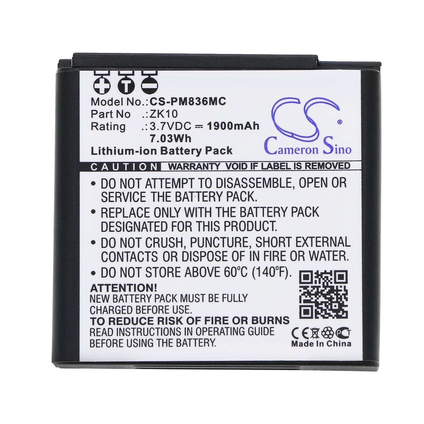 Replacement Battery for Polaroid iM1836 – Camera – 1900mAh / 7.03Wh / 3.7V