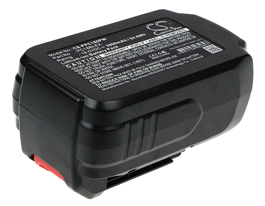 Replacement Battery for Porter Cable PC18AG – Power Tools – 3000mAh / 54.00Wh / 18.0V