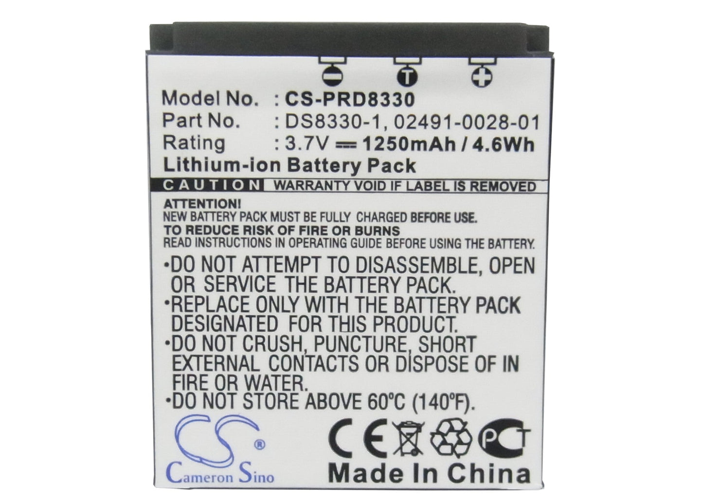Replacement Battery for Maginon DC-8300 – Camera – 1250mAh / 4.63Wh / 3.7V