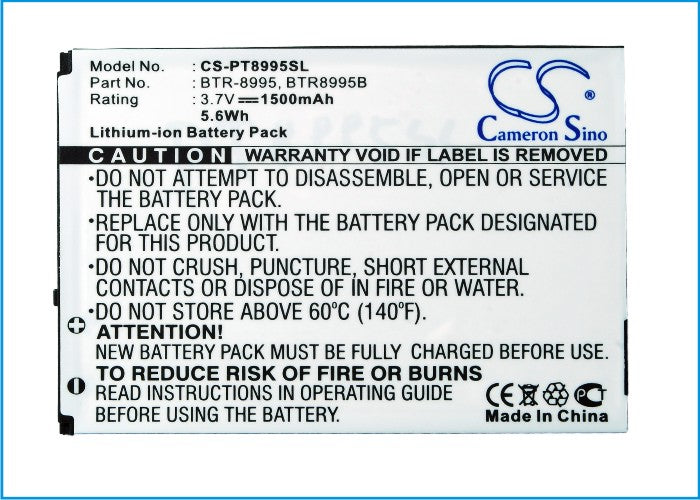 Replacement Battery for Verizon  ADR8995 – Mobile, SmartPhone – 1400mAh/5.6Wh / 3.7V
