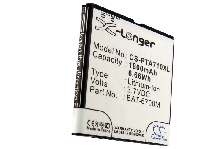 Replacement Battery for Pantech IM-A710 – Mobile, SmartPhone – 1800mAh/6.66Wh / 3.7V