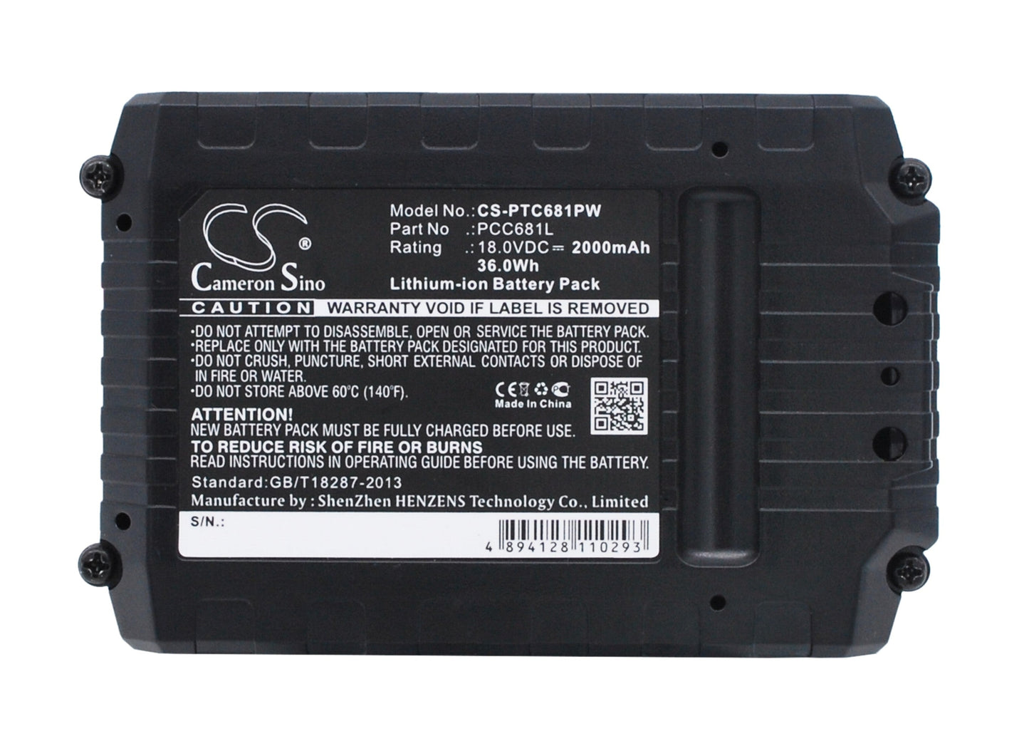 Replacement Battery for Black & Decker ASD18 Typ 1 – Power Tools – 2000mAh / 36.00Wh / 18.0V
