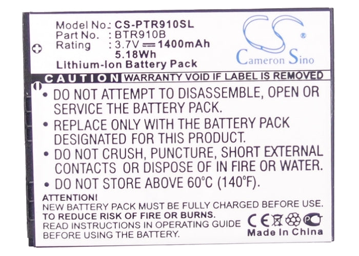 Replacement Battery for Pantech ADR910L – Mobile, SmartPhone – 1400mAh/5.18Wh / 3.7V