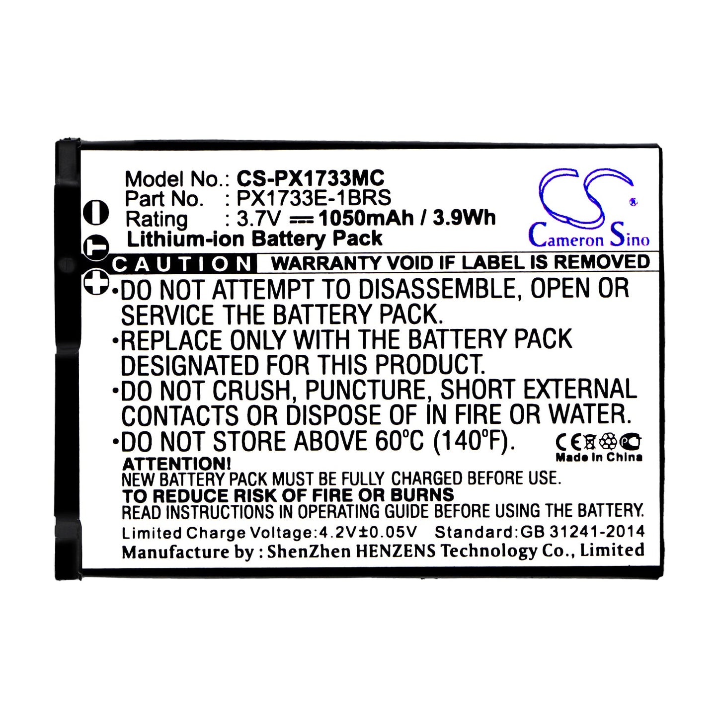 Replacement Battery for Toshiba Camileo S30 – Camera – 1050mAh x 3.9Wh / 3.7V