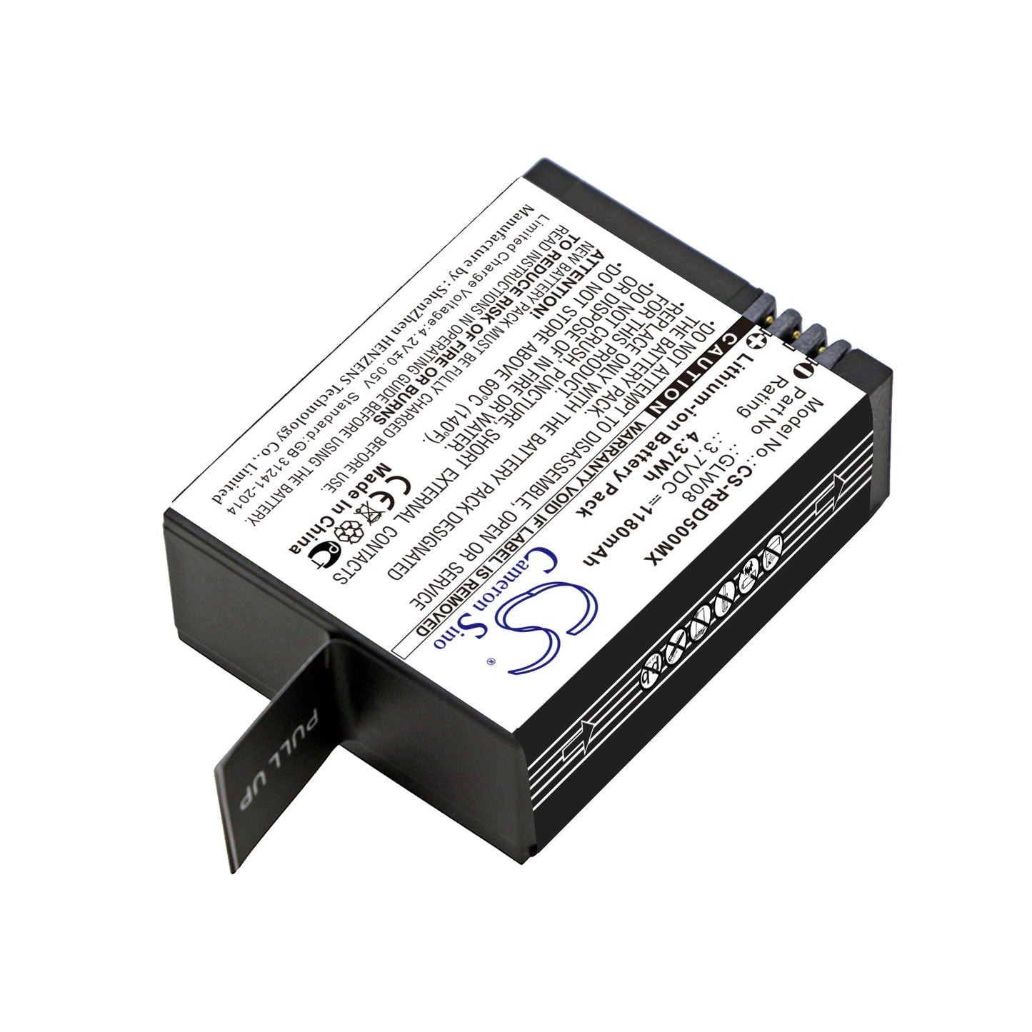 Replacement Battery for Rollei Actioncam 500 – Camera – 1180mAh / 4.37Wh / 3.7V
