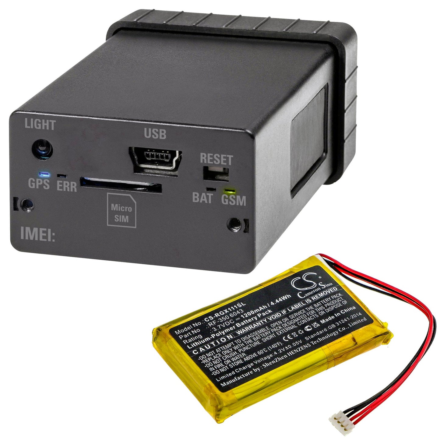 Replacement Battery for Renkforce GX-111 – GPS, Navigator – 1200mAh / 4.44Wh / 3.7V