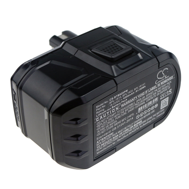 Replacement Battery for Ryobi BID-1801M – Power Tools – 4500mAh / 81.00Wh / 18.0V