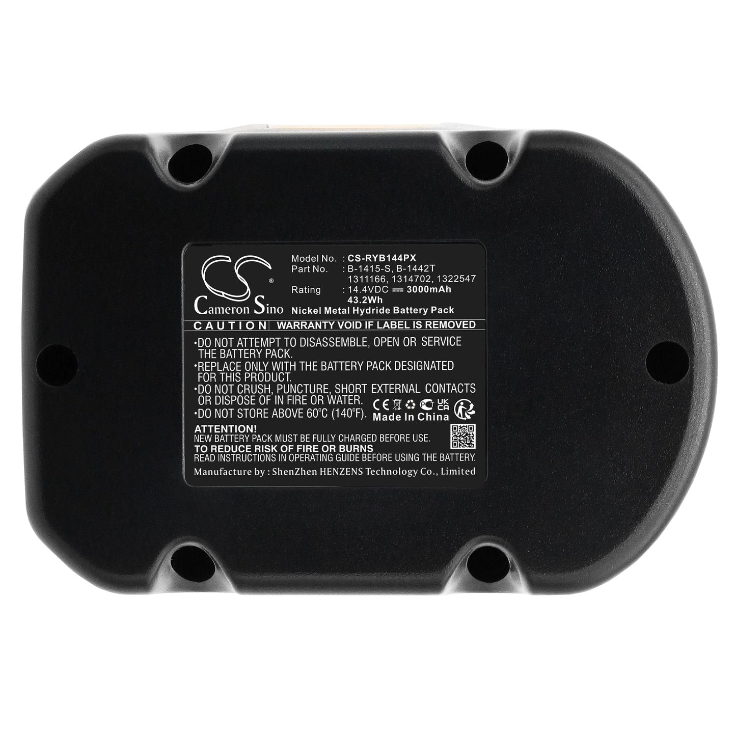 Replacement Battery for Ryobi CBI1442D – Power Tools – 3000mAh / 43.20Wh / 14.4V