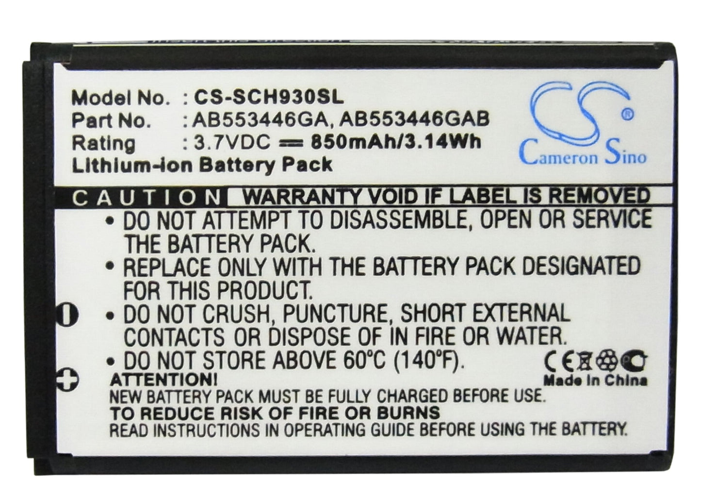 Replacement Battery for Samsung SCH-A645 – Mobile, SmartPhone – 850mAh/3.1Wh / 3.7V