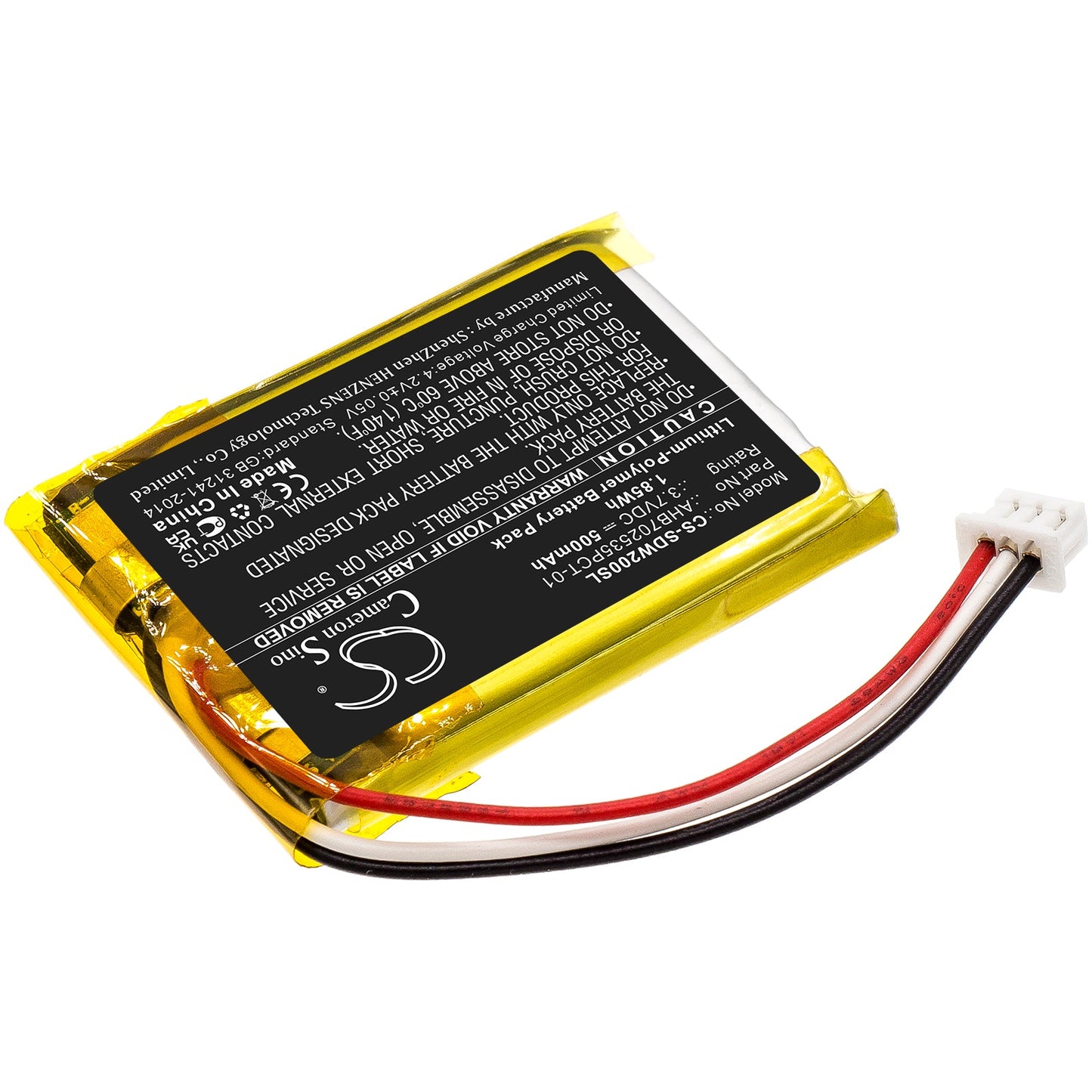 Replacement Battery for Sennheiser M3AEBT – Wireless Headset – 500mAh / 1.85Wh / 3.7V