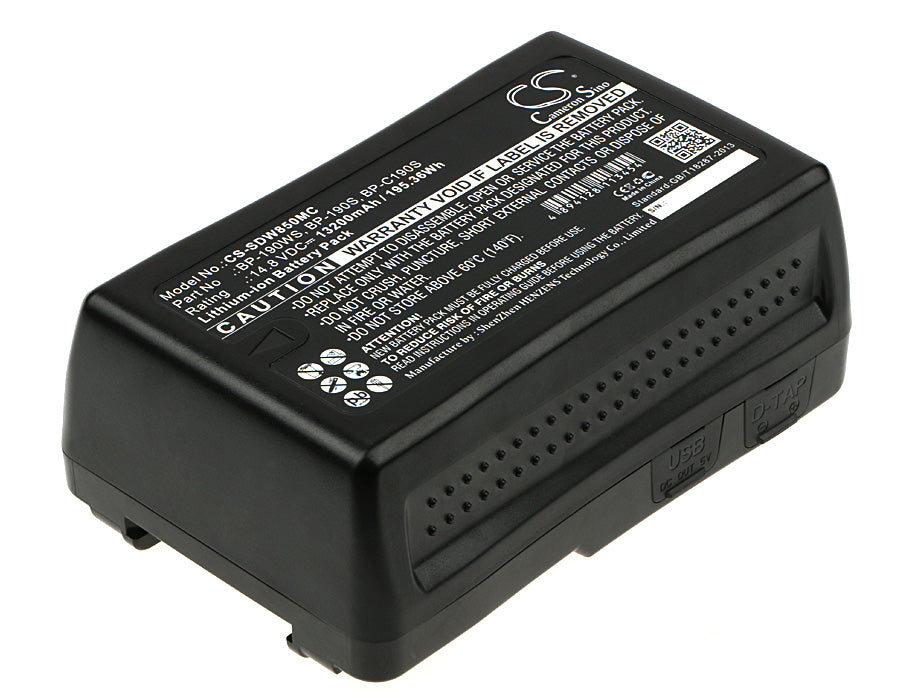 Replacement Battery for Sony DSR-250P – Camera – 13200mAh / 195.36Wh / 14.8V