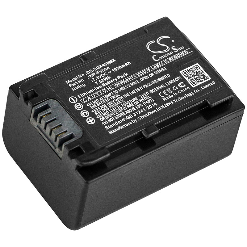 Replacement Battery for Sony FDR-AX33 – Camera – 1030mAh / 7.52Wh / 7.3V
