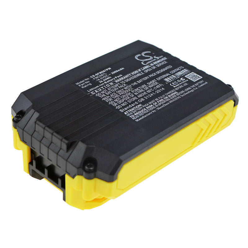 Replacement Battery for Black & Decker ASD18 Typ 1 – Power Tools – 2000mAh / 36.00Wh / 18.0V