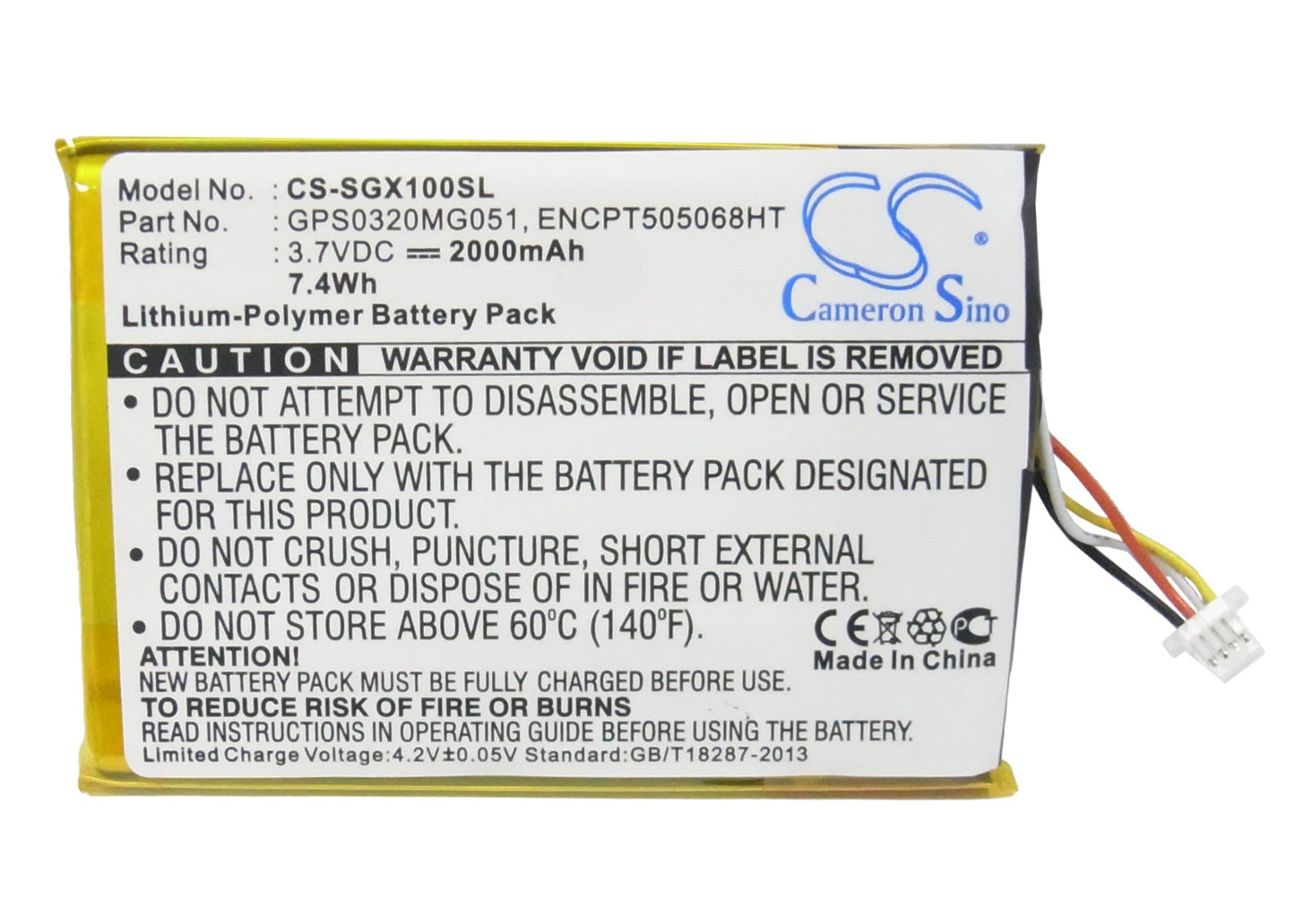 Replacement Battery for SkyGolf SkyCaddie Breeze SGX SGXW – GPS, Navigator – 2000mAh / 7.40Wh / 3.7V