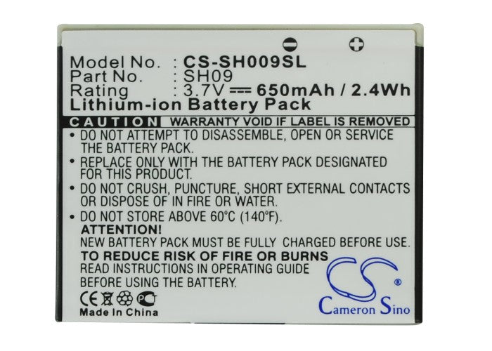 Replacement Battery for Sharp SH902ISL – Mobile, SmartPhone – 650mAh / 3.7V