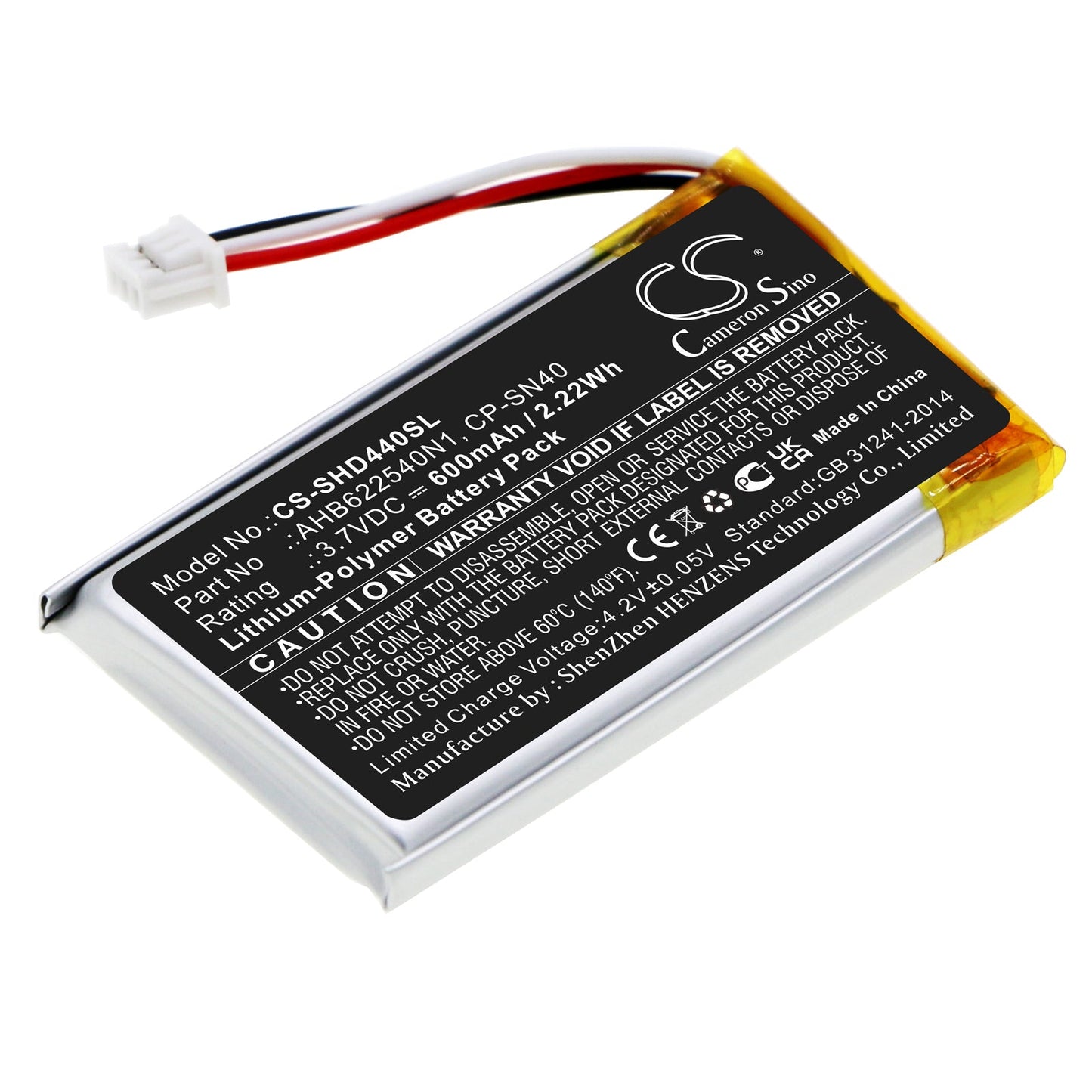 Replacement Battery for Sennheiser HD 4.40 BT – Wireless Headset – 600mAh / 2.22Wh / 3.7V