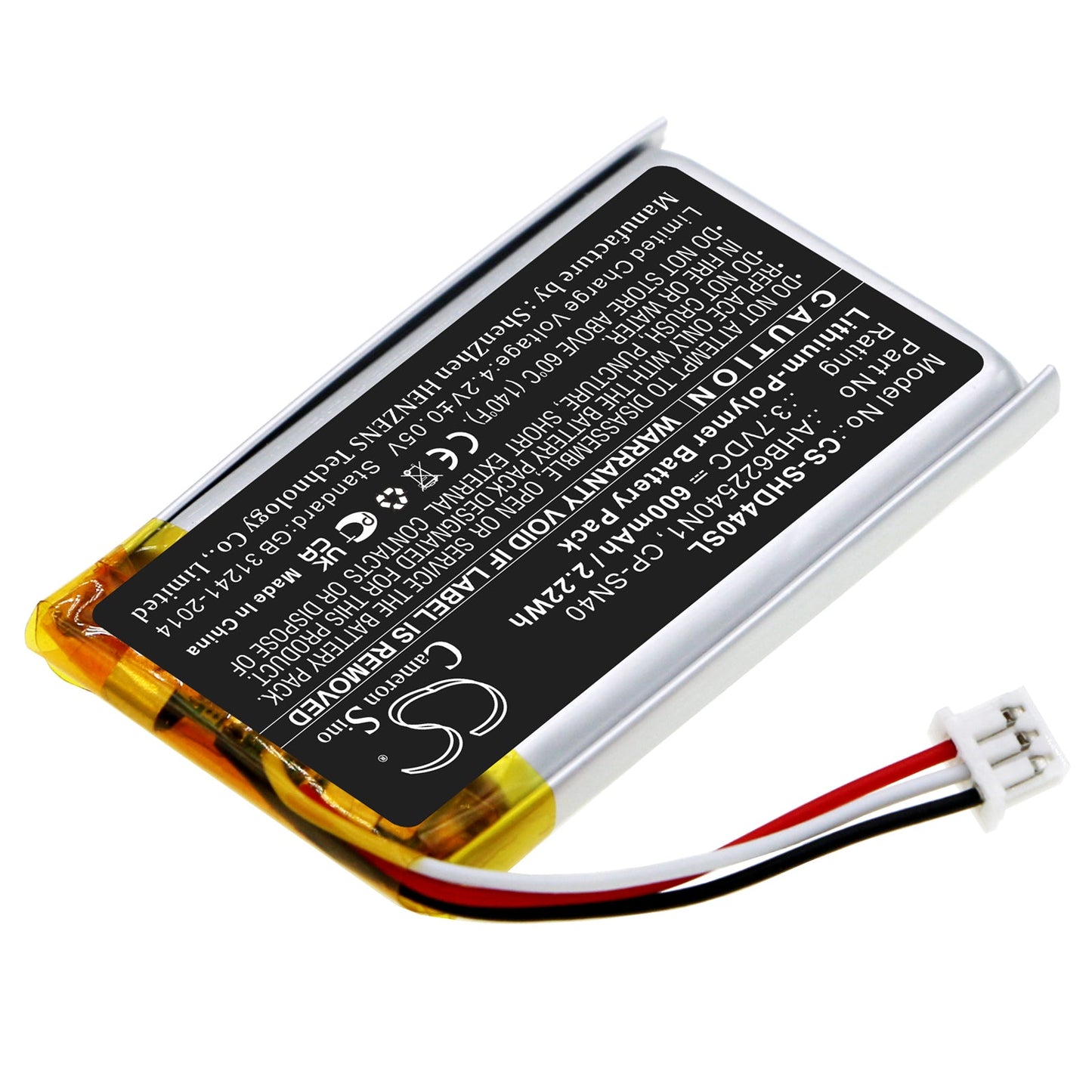 Replacement Battery for Sennheiser HD 4.40 BT – Wireless Headset – 600mAh / 2.22Wh / 3.7V