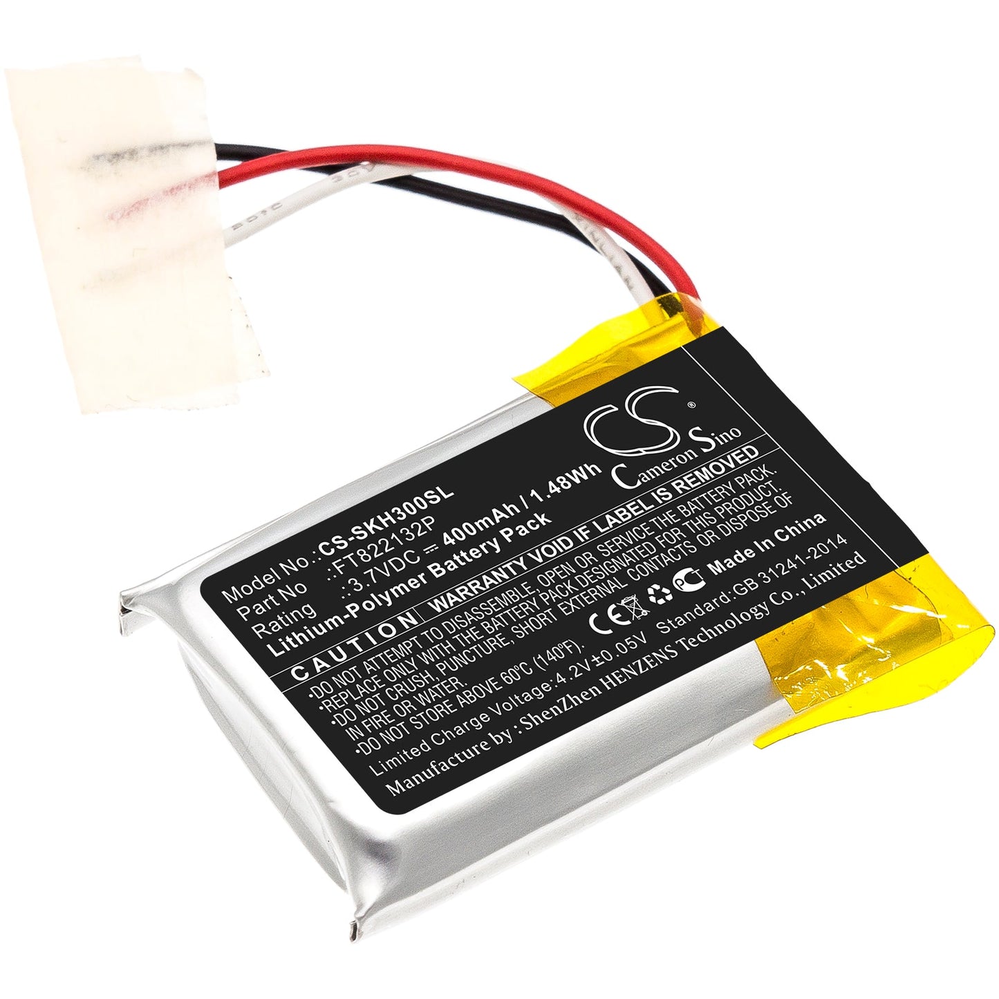 Replacement Battery for Skullcandy Hesh 3 – Wireless Headset – 400mAh / 1.48Wh / 3.7V