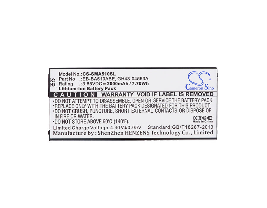 Replacement Battery for Samsung Galaxy A5 2016 Duos – Mobile, SmartPhone – 2000mAh / 7.70Wh / 3.85V