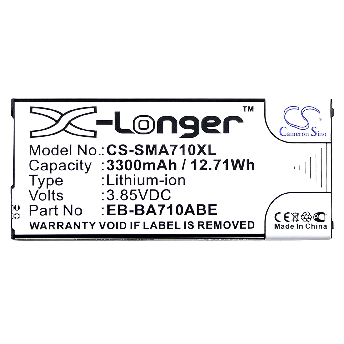 Replacement Battery for Samsung Galaxy A7 2016 Duos – Mobile, SmartPhone – 3300mAh / 12.71Wh / 3.85V