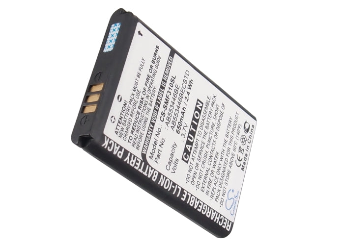 Replacement Battery for Samsung GT-B2100 – Mobile, SmartPhone – 650mAh / 2.41Wh / 3.7V