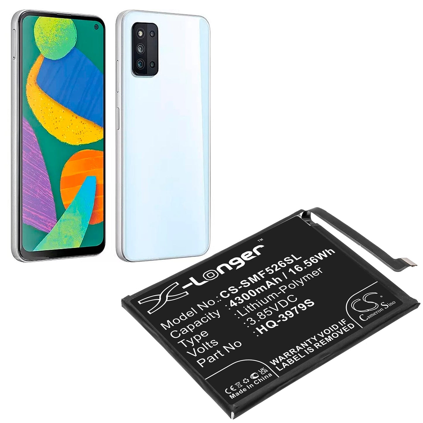 Replacement Battery for Samsung Galaxy F52 – Mobile, SmartPhone – 4300mAh / 16.56Wh / 3.85V