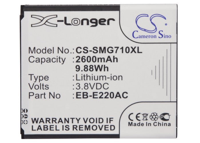 Replacement Battery for Samsung Galaxy Grand 2 – Mobile, SmartPhone – 2600mAh / 9.88Wh / 3.8V