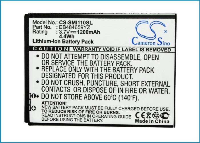 Replacement Battery for Verizon  Galaxy S i500 – Mobile, SmartPhone – 1200mAh/4.44Wh / 3.7V