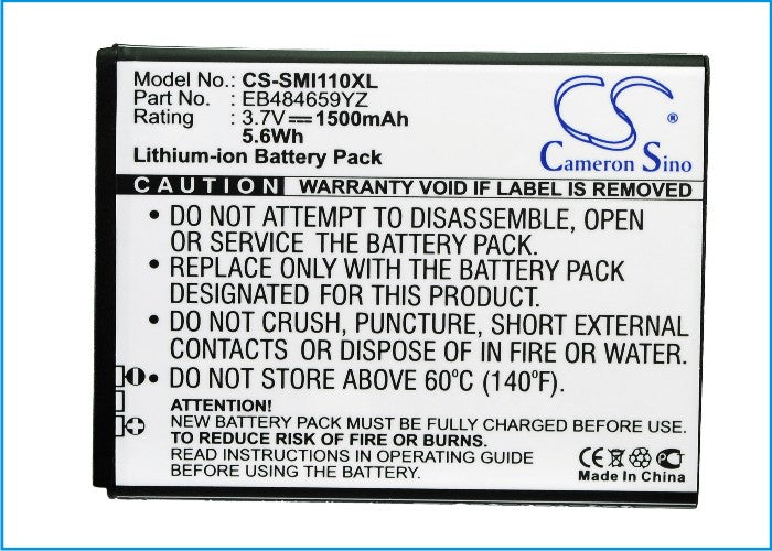 Replacement Battery for Verizon  Galaxy S i500 – Mobile, SmartPhone – 1500mAh/5.55Wh / 3.7V
