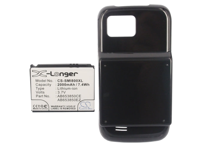 Replacement Battery for Samsung GT-I8000 – Mobile, SmartPhone – 2000mAh/7.4Wh / 3.7V