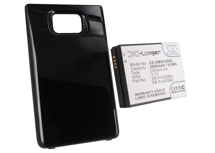 Replacement Battery for Samsung Galaxy S II – Mobile, SmartPhone – 2600mAh/9.62Wh / 3.7V