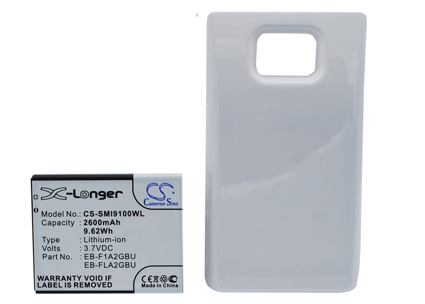 Replacement Battery for Samsung Galaxy S II – Mobile, SmartPhone – 2600mAh/9.62Wh / 3.7V