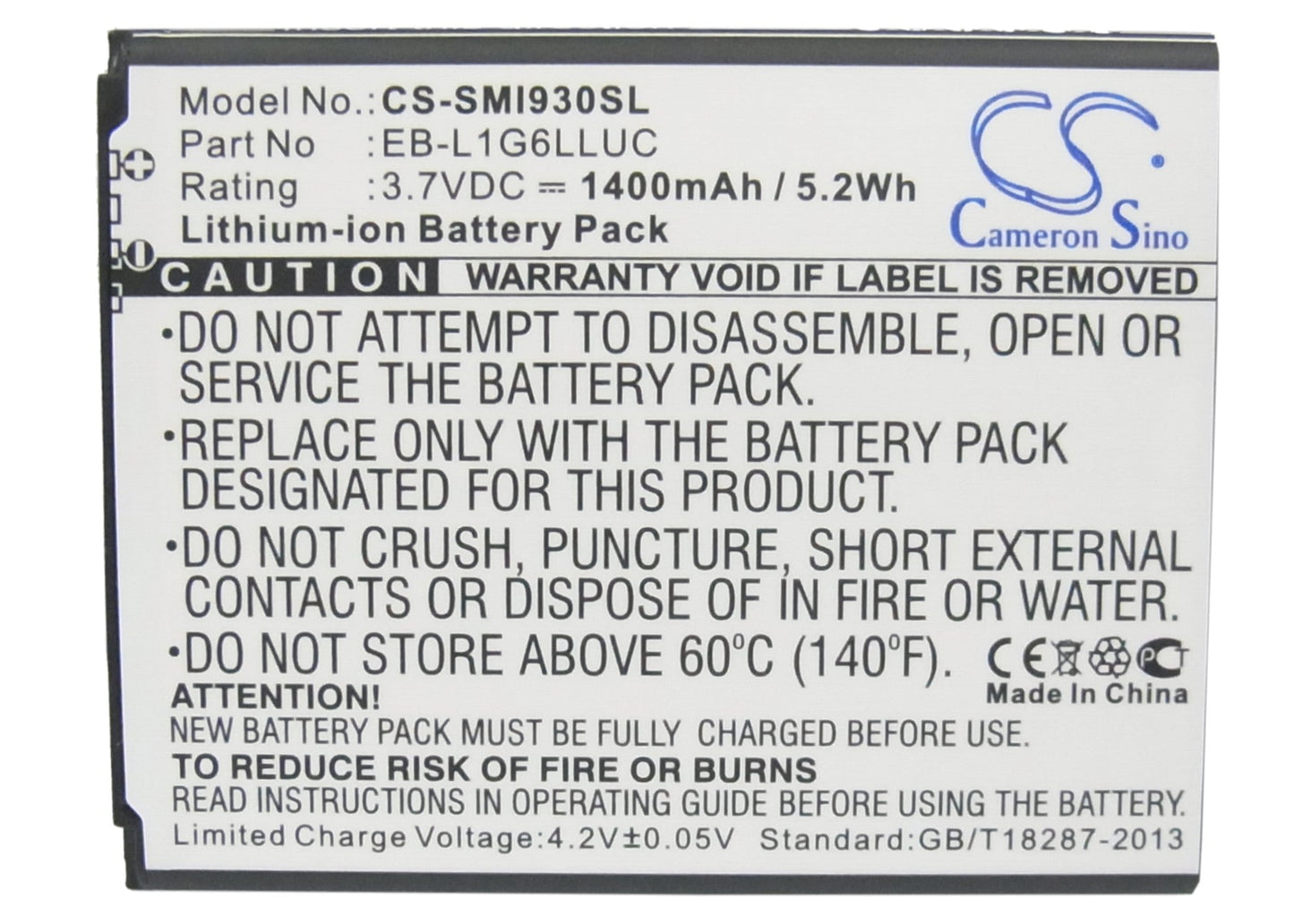 Replacement Battery for Verizon  Galaxy S3 – Mobile, SmartPhone – 1400mAh / 5.18Wh / 3.7V