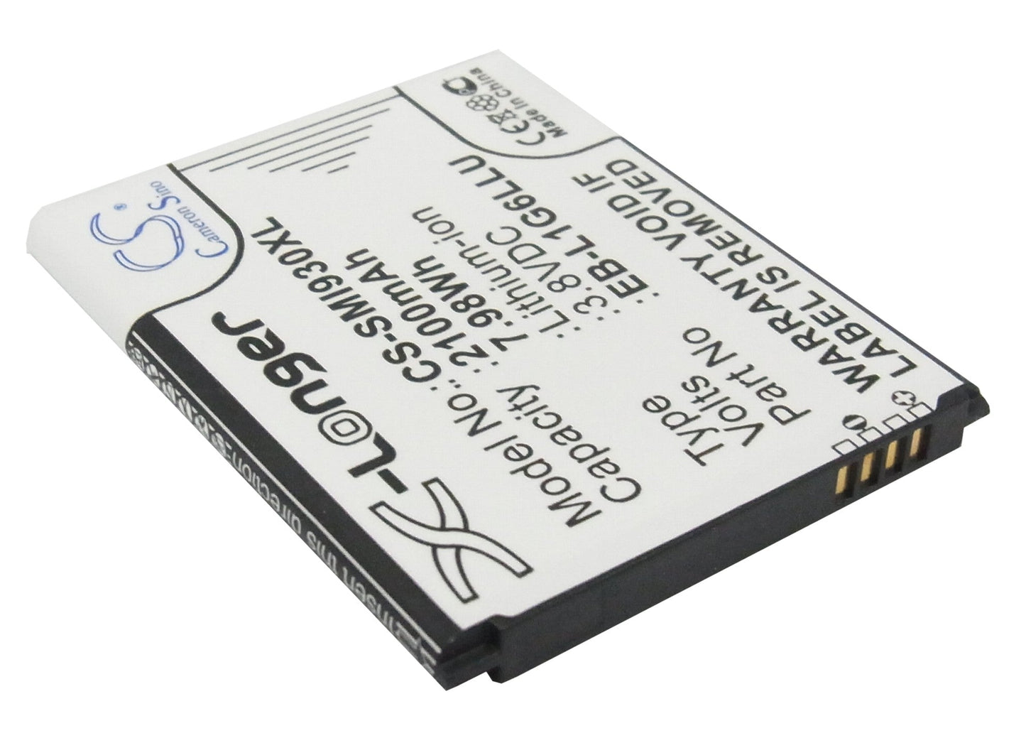 Replacement Battery for Verizon  Galaxy S3 – Mobile, SmartPhone – 2100mAh / 7.98Wh / 3.8V