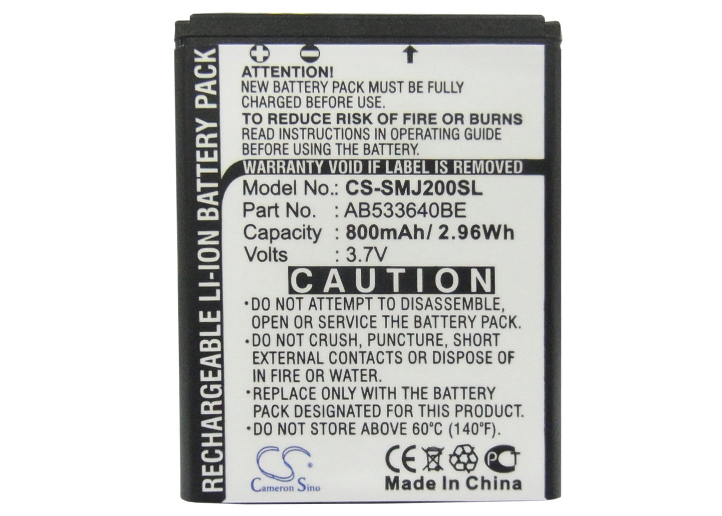 Replacement Battery for Samsung SGH-J200 – Mobile, SmartPhone – 800mAh / 3.7V