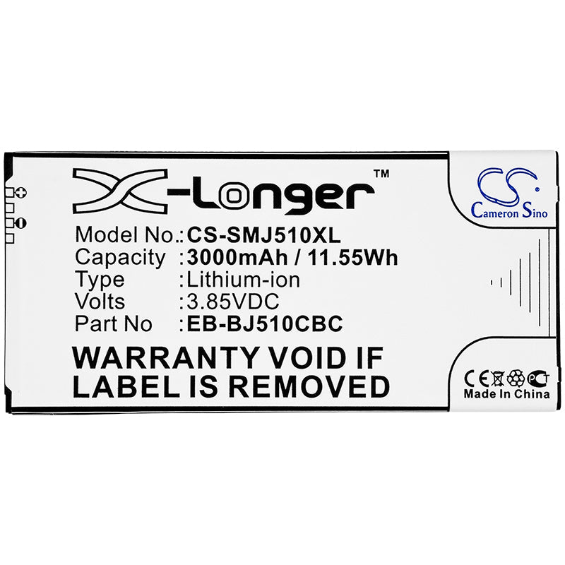 Replacement Battery for Samsung Galaxy J5 2016 – Mobile, SmartPhone – 3000mAh / 11.55Wh / 3.85V