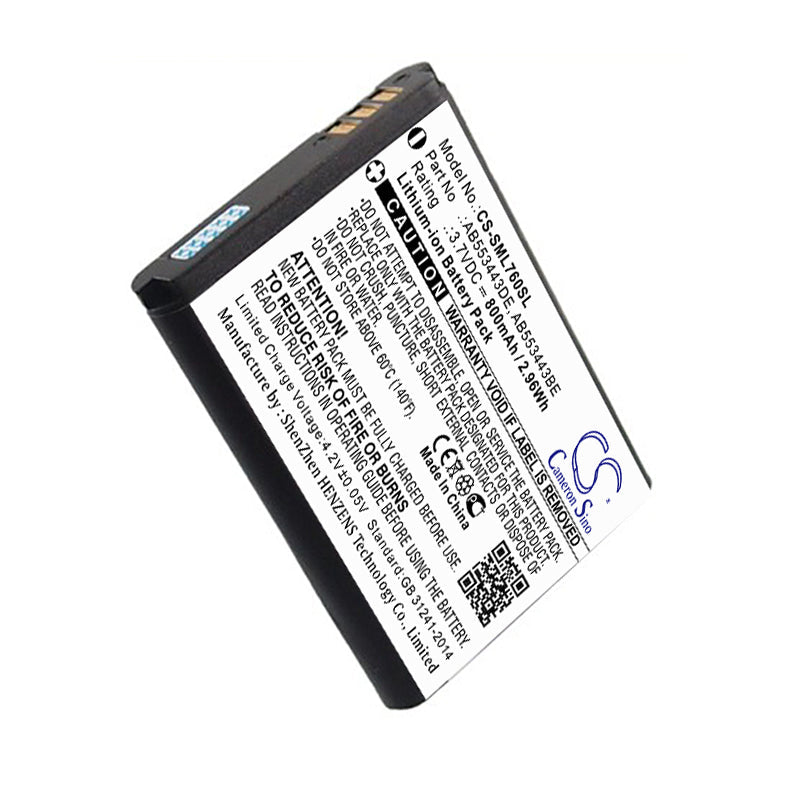 Replacement Battery for Samsung SGH-L760 – Mobile, SmartPhone – 800mAh / 2.96Wh / 3.7V