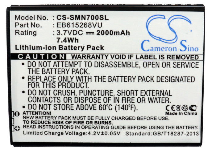 Replacement Battery for NTT DoCoMo DSC-05D – Mobile, SmartPhone – 2000mAh / 7.40Wh / 3.7V