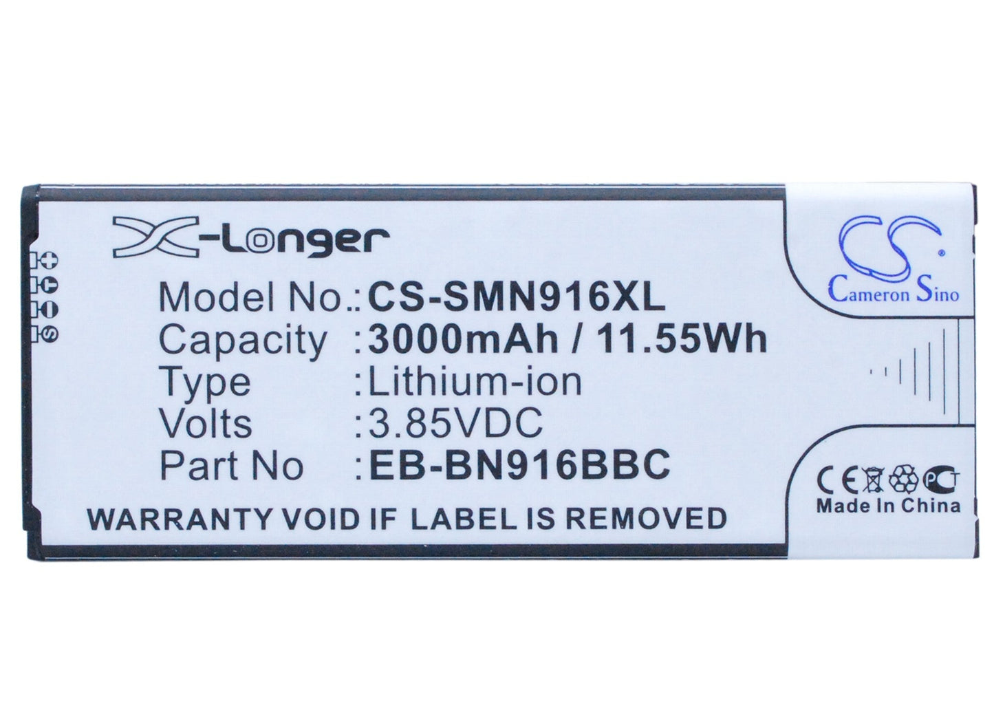 Replacement Battery for Samsung Galaxy Note 4 ( China Mobile ) – Mobile, SmartPhone – 3000mAh / 11.55Wh / 3.85V