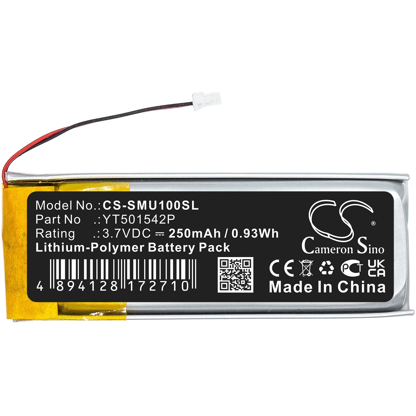 Replacement Battery for Sena 10U – Wireless Headset – 250mAh / 0.93Wh / 3.7V