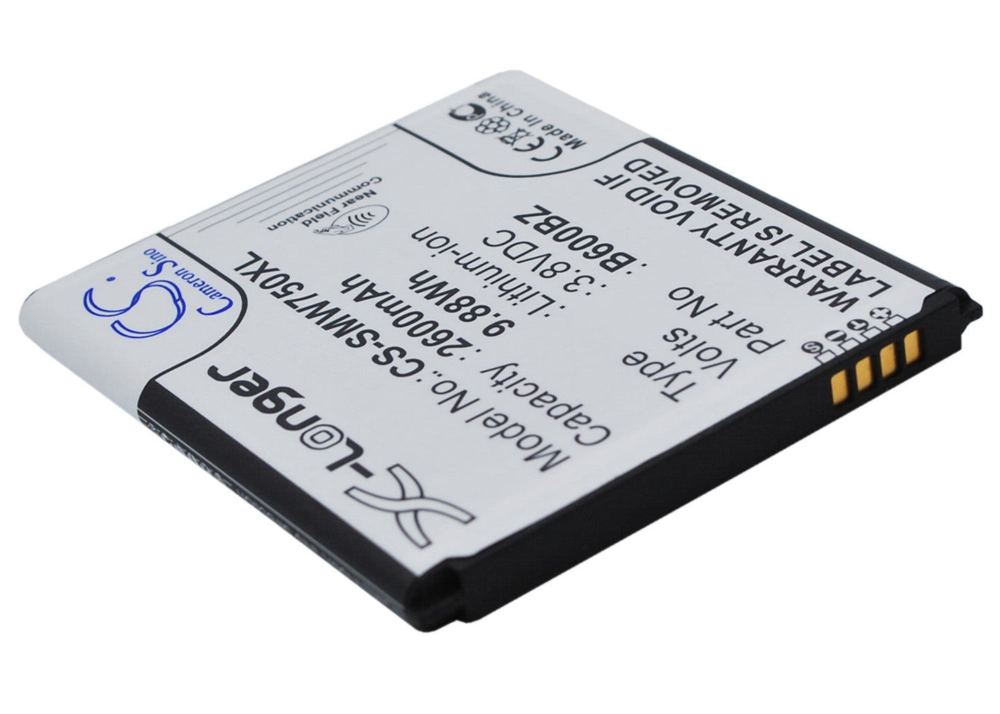 Replacement Battery for Verizon  SM-W750V – Mobile, SmartPhone – 2600mAh / 9.88Wh / 3.8V