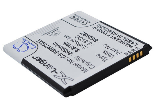 Replacement Battery for Verizon  SM-W750V – Mobile, SmartPhone – 2600mAh / 9.88Wh / 3.8V