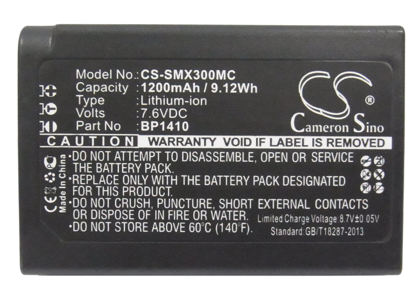 Replacement Battery for Samsung NX30 – Camera – 1200mAh / 9.12Wh / 7.6V
